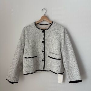 Commense Black and White Tweed Jacket